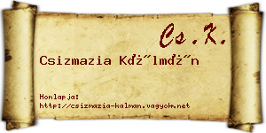 Csizmazia Kálmán névjegykártya
